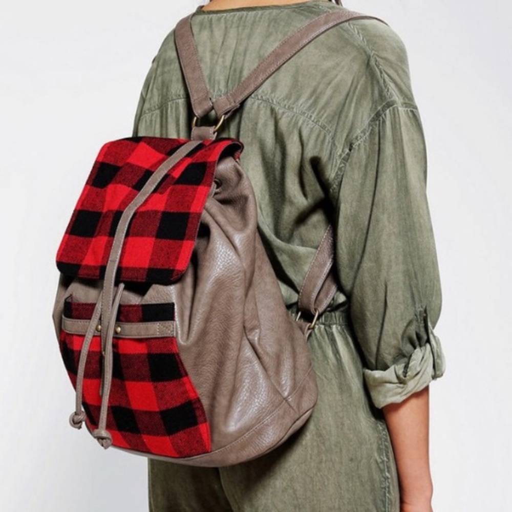 BDG URBAN OUTFITTERS PLAID BACKPACK
